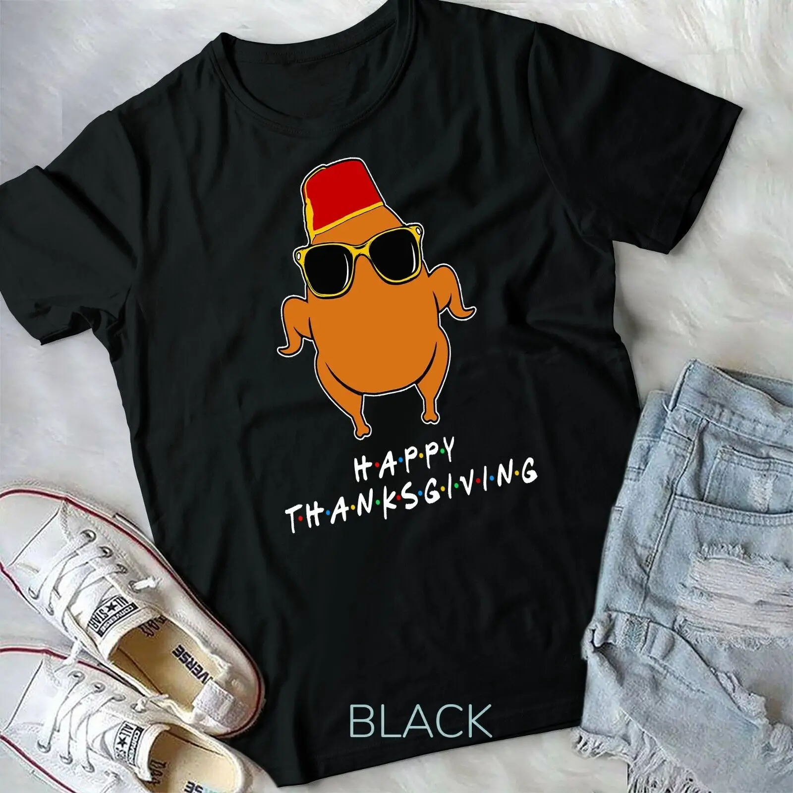 Thanksgiving For Friends Funny Turkey T-Shirt Unisex T-shirt