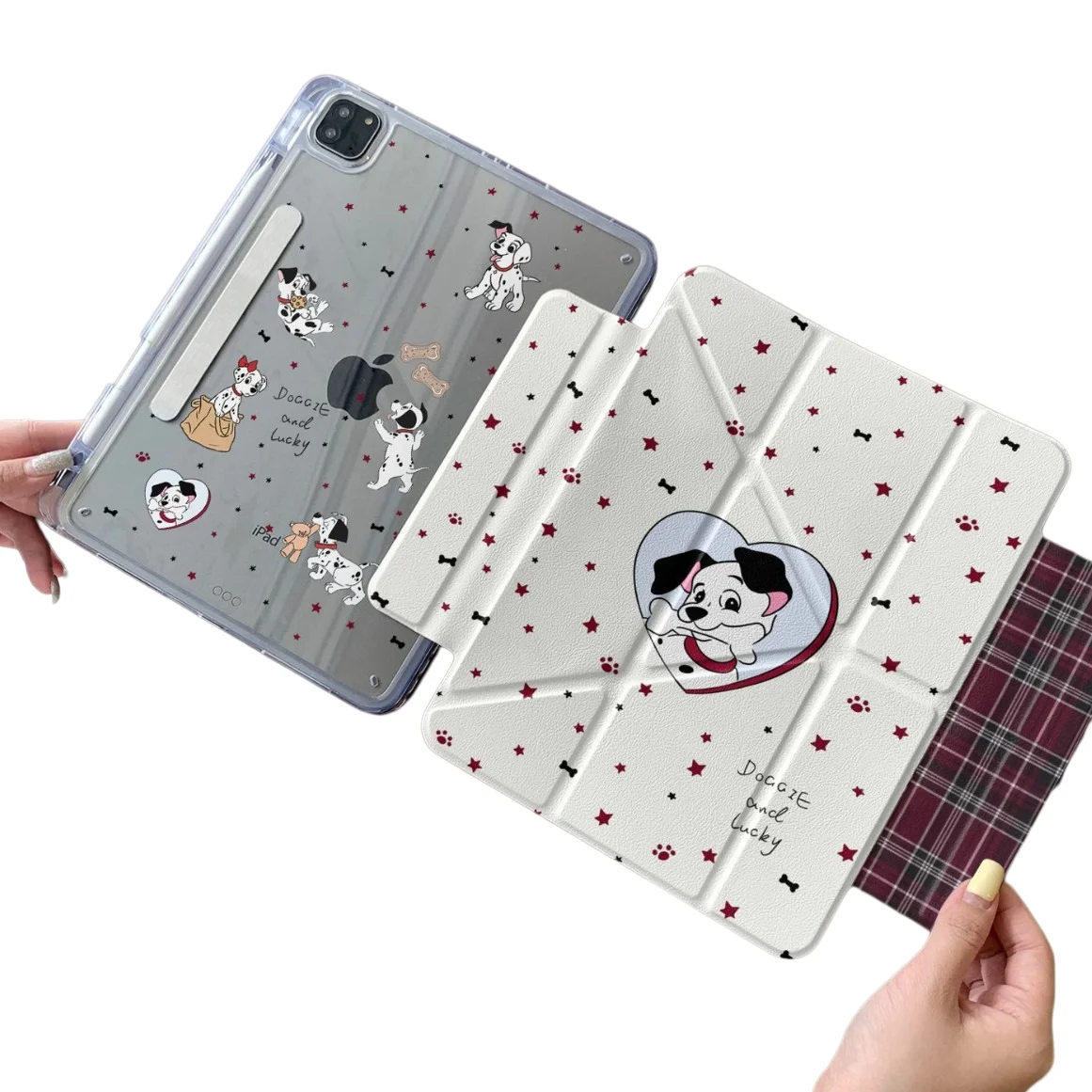 Spotted Dog Pen Slot Magnetic Buckle Tablet Case For iPad 11 10 6 5 Mini7 6 Pro2024 2022 2021 2020 2018 Air2025 2024 5 4 3 Cover