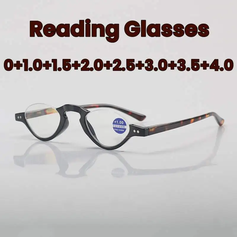 

Vintage Half Frame Reading Glasses Women Men High-Definition Anti-Blue Light Presbyopia Glasses Unisex with Plus Diopters To+4.0
