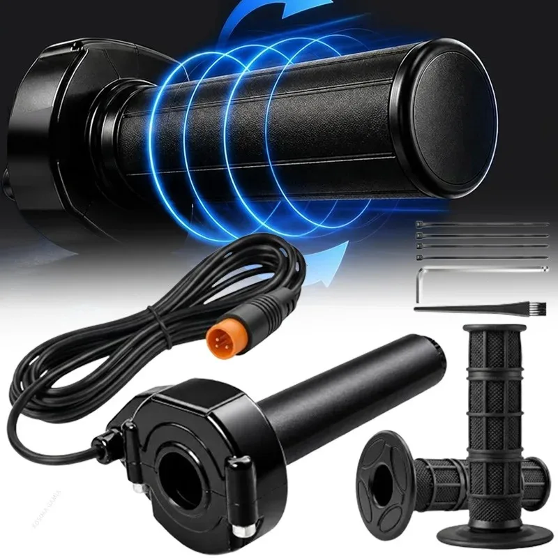 Electric Bicycle Ebike Twist Throttle 3Pin Protective Quick Full Twist 12V‑72V Universal for HappyRun Freego Gas Accelerator Kit