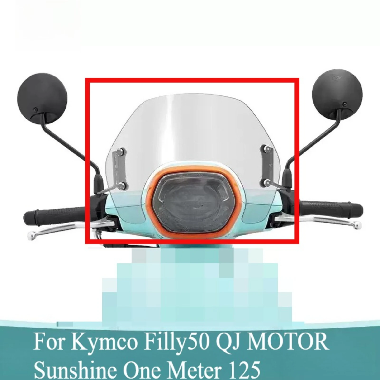 For Kymco Filly50 QJ MOTOR Sunshine One Meter 125 Motorcycle Modified Windshield Heightened Windshield Front Glass Accessories