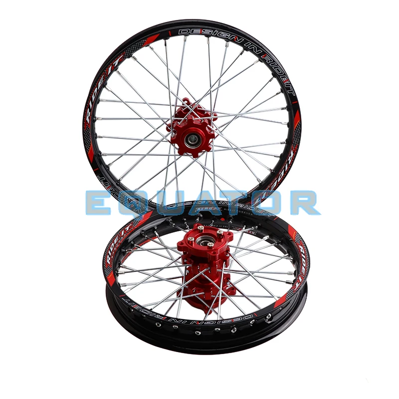 Dirt Pit bike 12/14 inch Black 15mm Front 1.40x14 Rear 1.85x12 inch aluminium Wheel Rim with CNC Hub For KAYO HR-160cc TY150CC