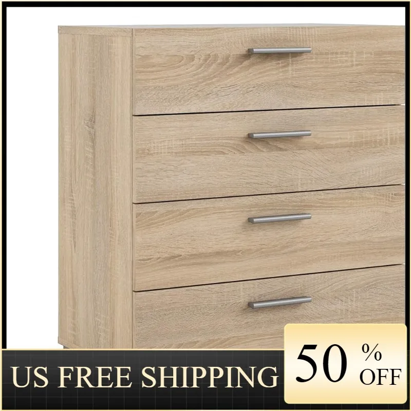 

Tvilum Bedrooms, Living Areas, or Entryways, Silver Handles, Steel Brackets at Bottom 4 Drawer Chest, 15,85 in