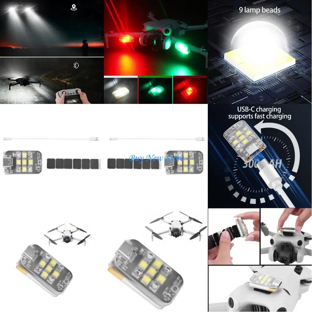 

20CE Bright Flashing Lights, Multiple Modes Nighttimes Flight Accessories for 4K Avata 2