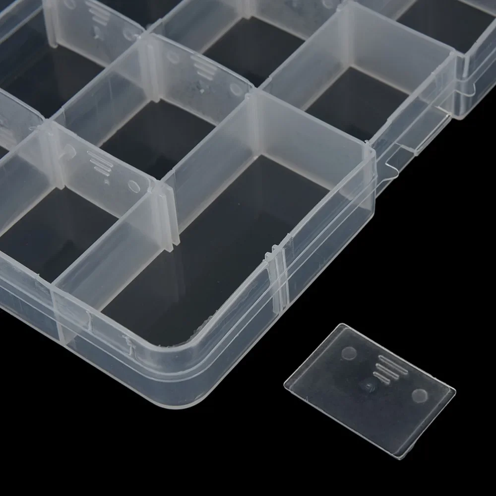 

1Pcs Convenient Fishing Lure Tool Case Tackle Boxs Plastic Clear Fishing Track Box With 15 Compartments Wholesale