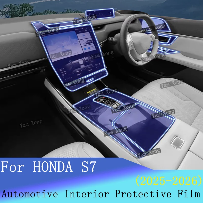 

Car interior Film suit For HONDA S7 2025 2026 Gear Panel TPU Transparent Anti-scratch Sticker Navigation screen Protection Film