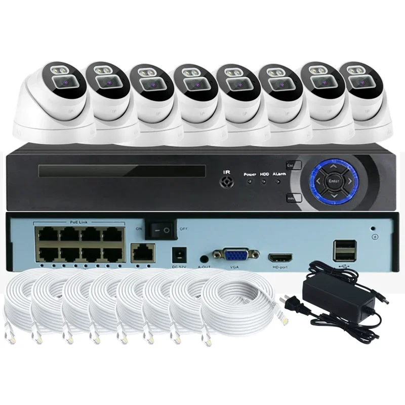 Professional IMX415 8MP 16 ช่อง NVR กล้องวงจรปิดกล้อง Full HD ระบบรักษาความปลอดภัย 4K Motion Sensor ชุดตรวจจับ Night Vision