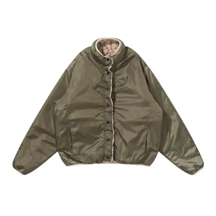 

KAPITAL Reversible Fleece Insulated Turtleneck Zip-Up Jacket