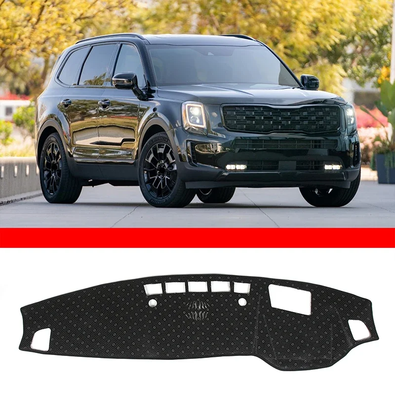 

For Kia Telluride 2020-2023 Black Polyester Car Styling Car Dashboard Sun Protection Mat Car Interior Protection Accessories