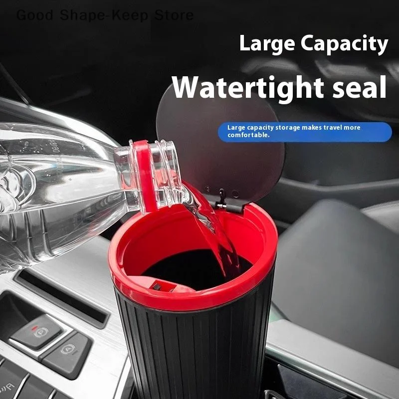 

Mini Car Trash Bin Can - Auto Dust Organizer Interior Rubbish Garbage Container Storage Box Bucket - Essential Auto Accessor