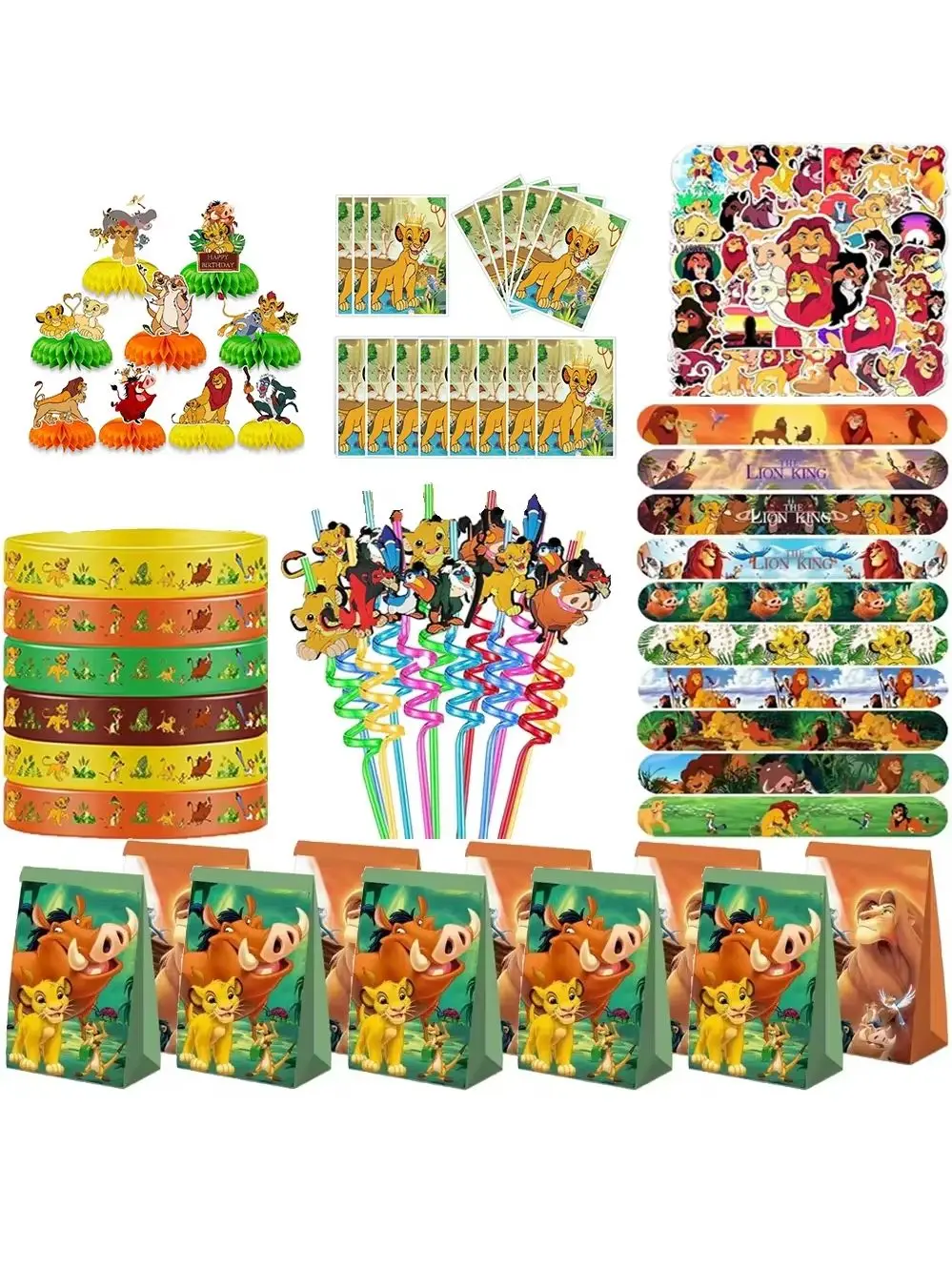 König der Löwen Simba Geburtstagsparty-Geschenke Klatscharmbänder Aufkleber Ballons Piñata Geschenktüten-Füller Kinder Festival Party Zubehör – Detail 13