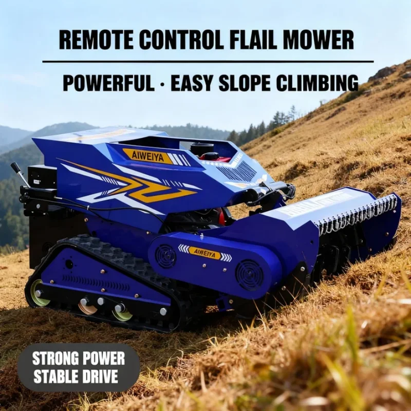 

Индивидуальная лепестковая газонокосилка с двигателем - вездеходный резиновый гусеничный робот с дистанционным управлением для садового сельского хозяйства