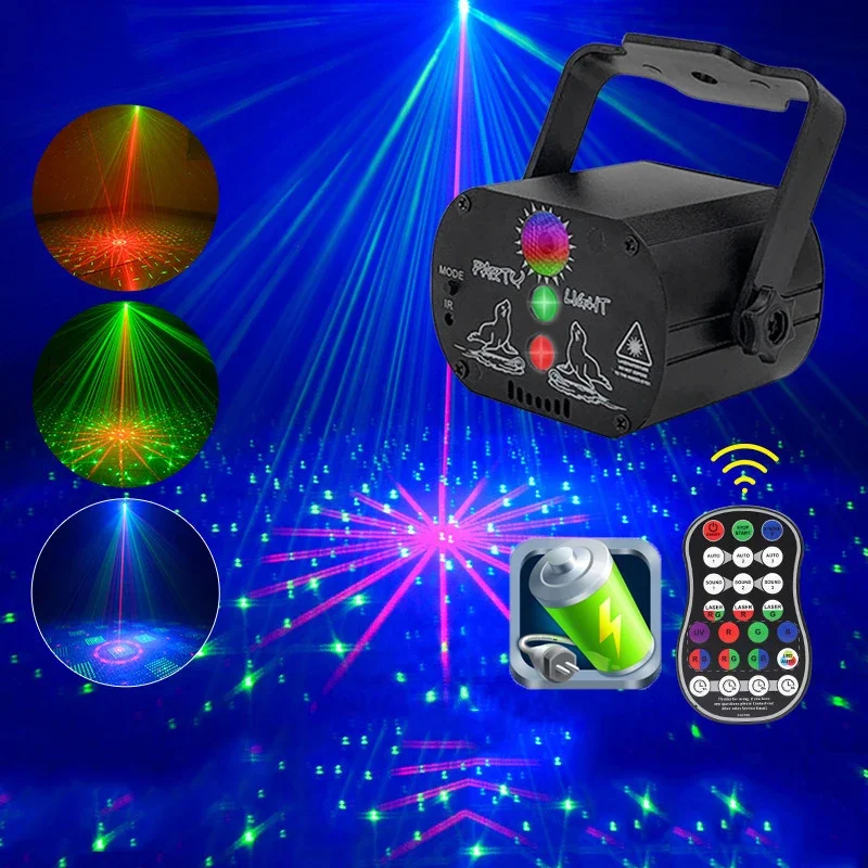 

5W LED Colorful Flash Stage Light Outdoor Mini Laser Light Laser Usb Atmosphere Bouncy Christmas Starry Sky Projection Light