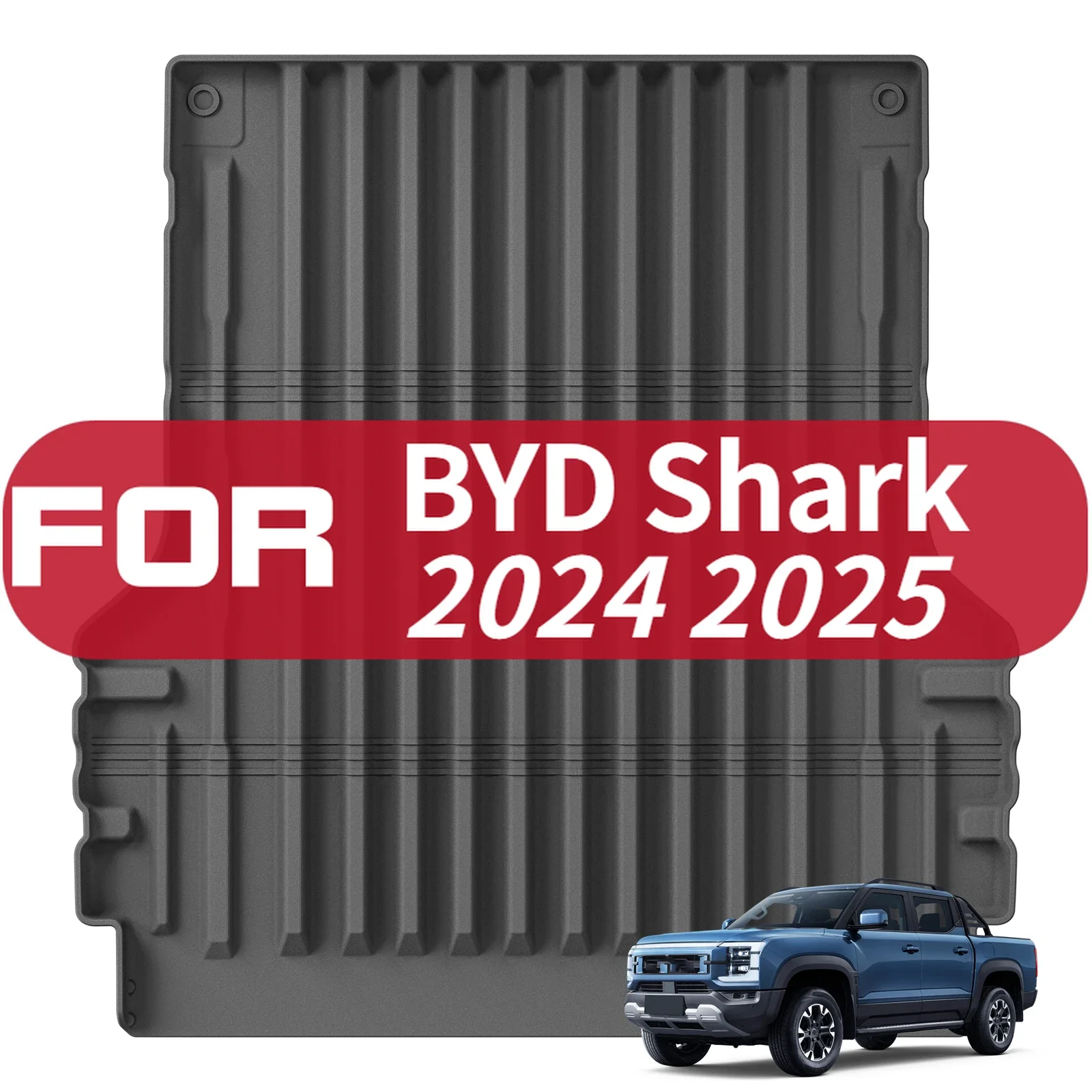 

Для BYD Shark 2025 2024, 3D коврики из ТПЭ, коврики в багажник, всепогодные водонепроницаемые противоскользящие коврики для заднего багажника, черные подушечки для ног