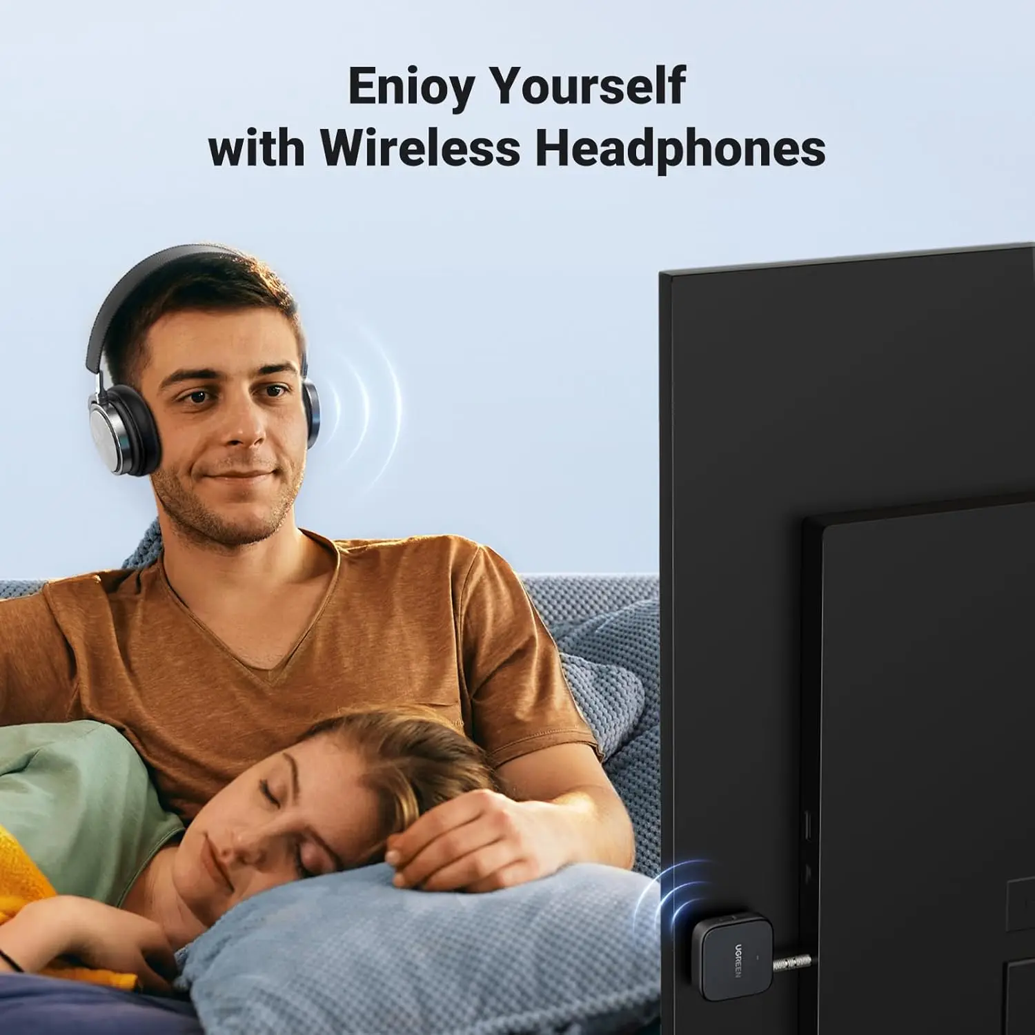 ตัวส่งและรับสัญญาณบลูทูธ UGREEN 5.2, อะแดปเตอร์ไร้สายแบบคู่ สำหรับหูฟัง, ลำโพง, ทีวี, พีซี, MP3, ฟิตเนส