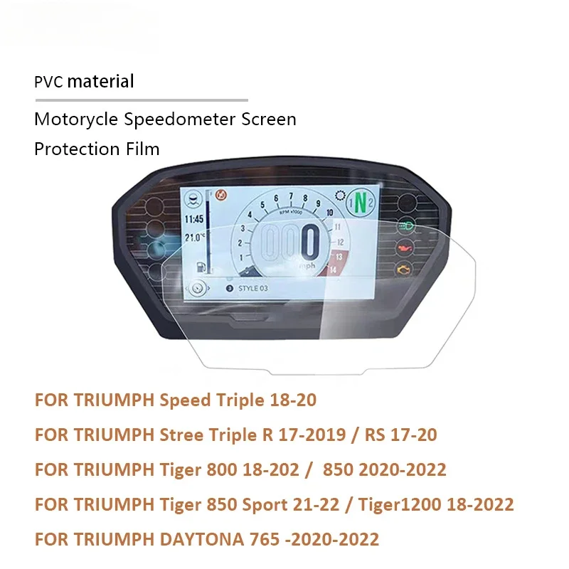 Scratch Cluster Screen Dashboard Protection Instrument Film for TRIUMPH Stree Triple R RS 800 850 Tiger1200 DAYTONA 765 2020-202