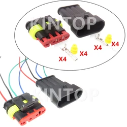 1 Set 4 Pins 282088-1 Car Waterproof Connector With Wires Auto Plug 282106-1 Automobile AC Assembly Wire Harness Socket