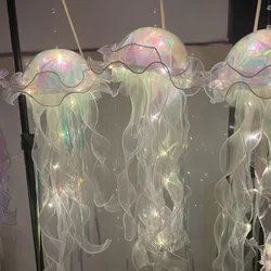 Mermaid Party Pink Blue Jellyfish Lantern with Led Lights Hanging Pendant Under The Sea Theme Girls Birthday Party Decoration