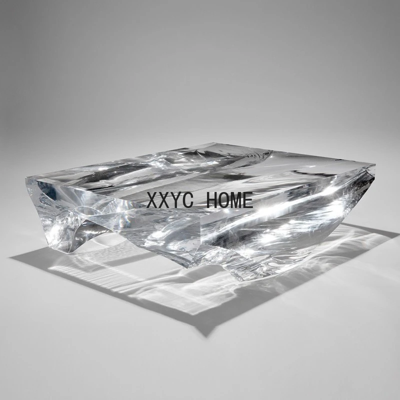 

Living Room Coffee Table Transparent Tea Table Imported Resin Sculpture Nordic High-End Coffee Table