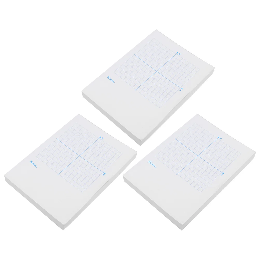 

3Pcs Math Xy Coordinate Graph Paper Notepad Precise Compact Smooth Writing for School Office Engineering Math Practice