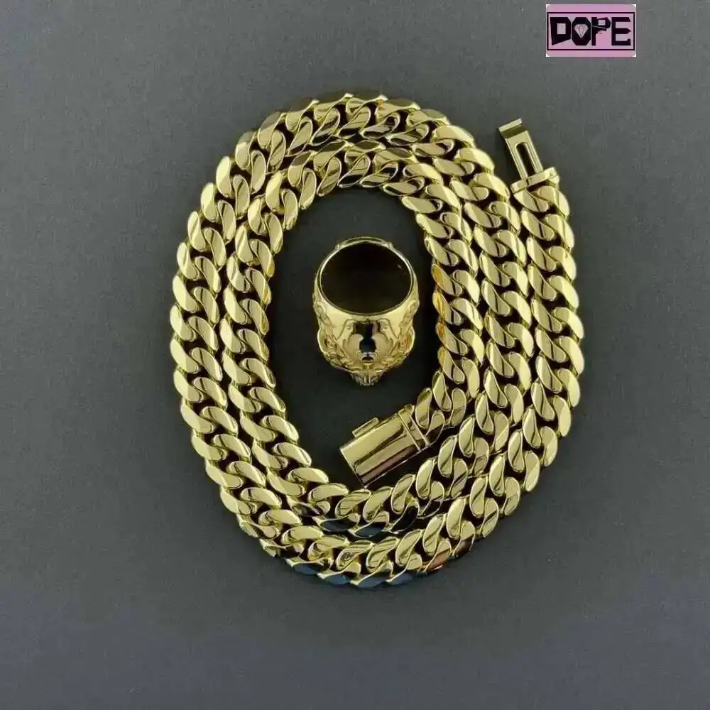 Gold Plated 925 Sterling Silver Men's Hip Hop Cuban Link Chain Necklace, Heavy Duty Street Jewelry