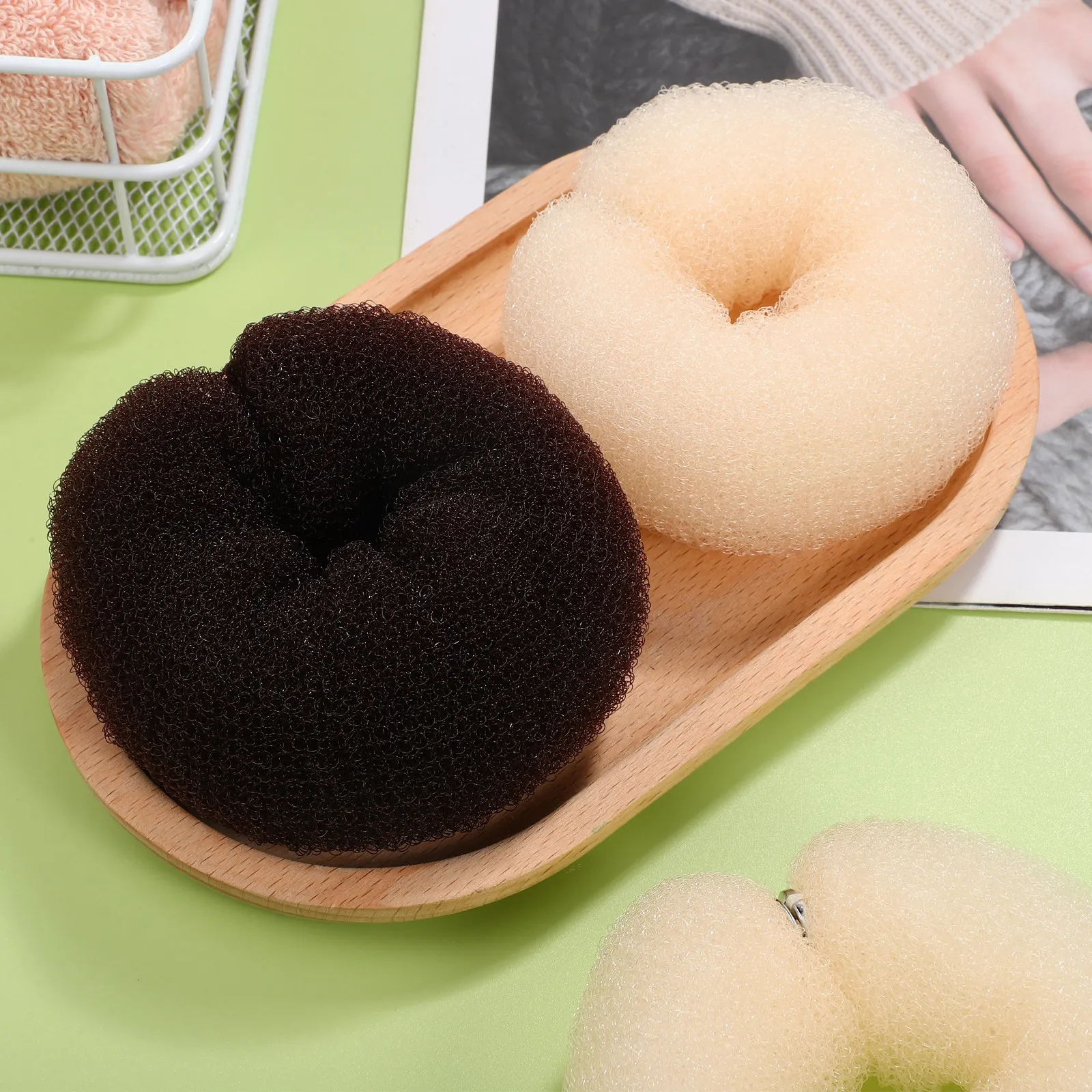 Nylon Hair Curler Set 3Pcs Bun Maker Ponytail Holder Curling Rollers DIY Braiding Styling Tools