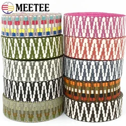 2/4/10Yards Meetee Ethnic Jacquard Webbing Tape 38/50mm Garment Bag Strap Ribbon Band for Belt Backpack DIY Sewing Accessories