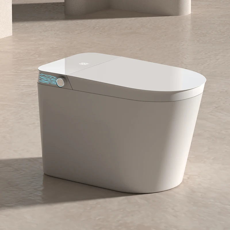 

High Tech Floor Standing Ceramic Smart Toilet Hotel Bathroom Intelligent Electric One Piece Automated Toilet