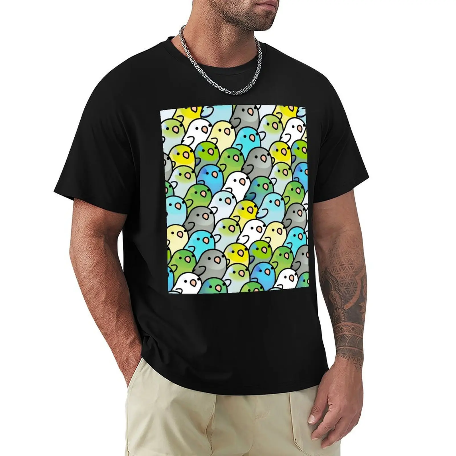 

Chubby Parrotlet Pattern T-Shirt anime shirt summer shirt man t shirt t men