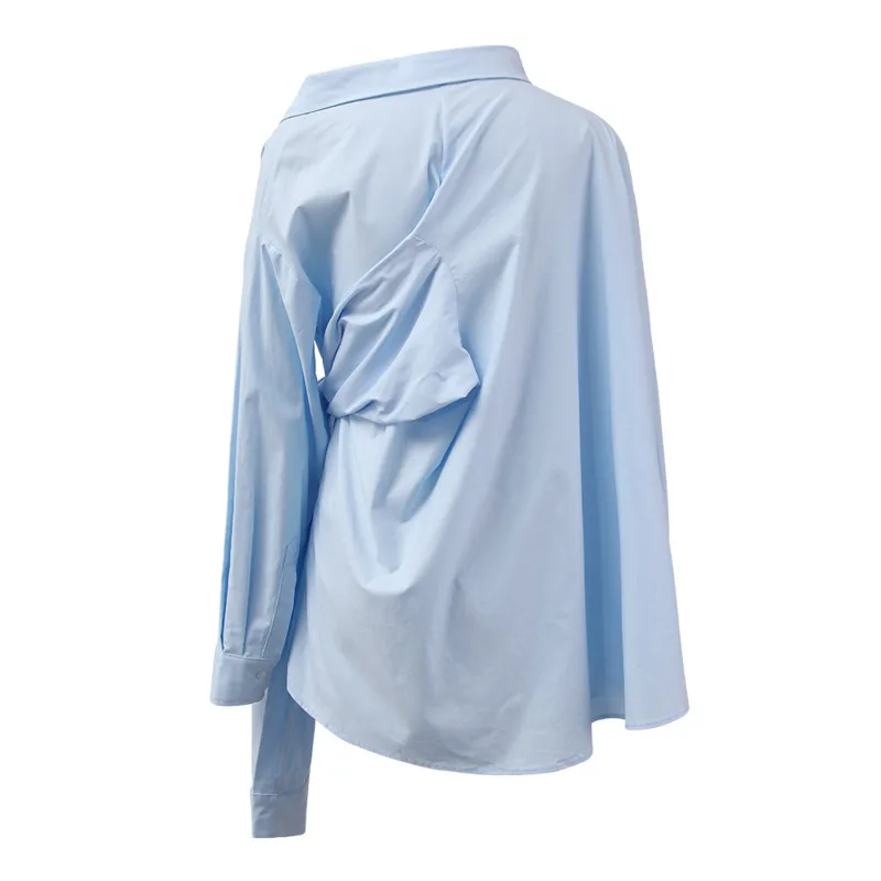 

KWTX 2025 Summer Women’s Off Shoulder Blouse Elegant Tie Detail Asymmetric Neck Casual Luxury Designer Tops Spring Summer