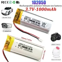 102050 3.7V Rechargeable Lithium Polymer Battery 1000mAh Suitable for FPV GPS Logger LED Beauty Instrument Replacement Battery