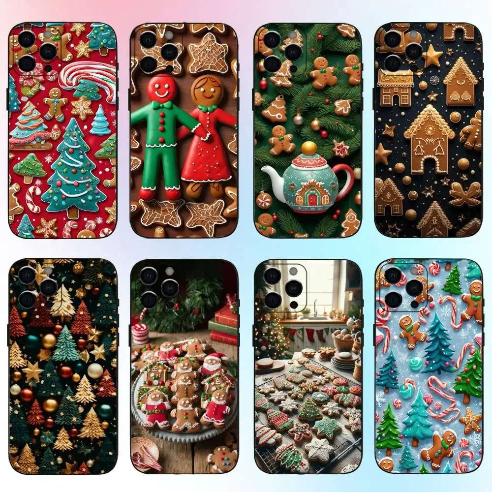 

gingerbread man Phone Case For iPhone17,16,15,14,13,12,11 Plus,Pro Max Soft Black Cover