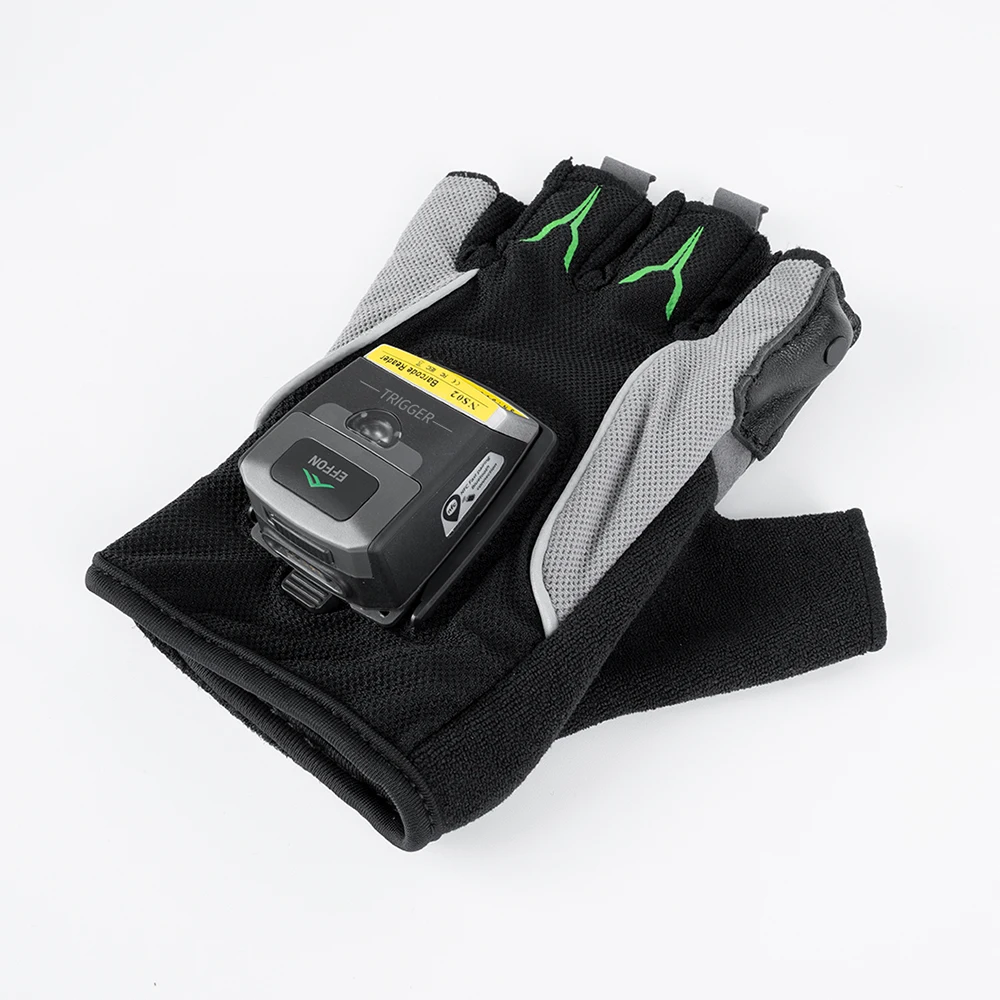 Magnetic Charger Finger Wearable Gloves Ring Style Android 1D 2D Logistics Wireless Gloves Barcode Scanner