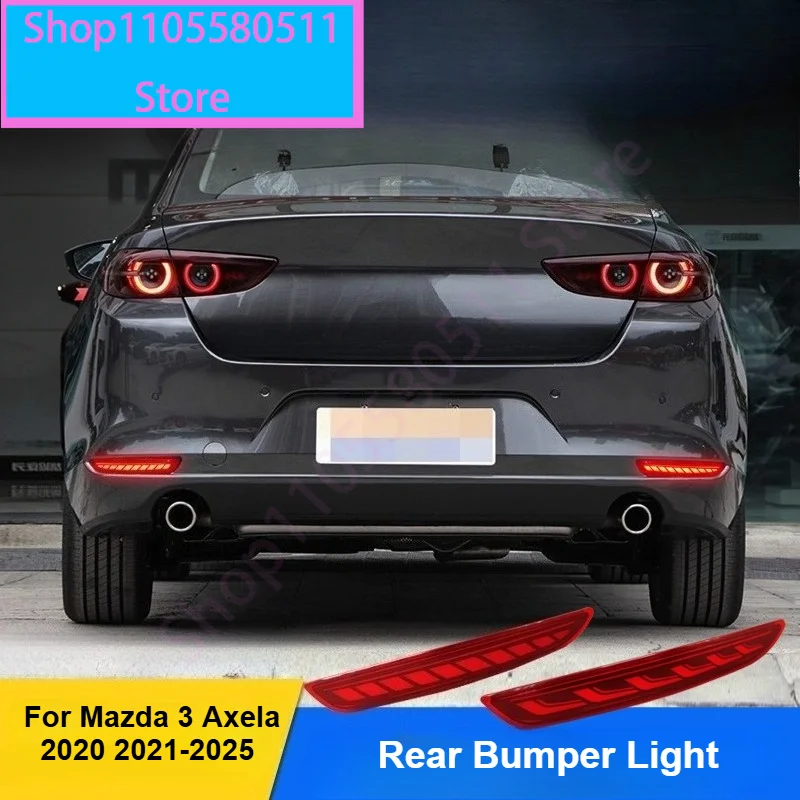 For Mazda 3 Axela 2020 2021-2025 Rear Bumper Reflector Light Led Flowing Turn Signal Brake Light Modification Accessories