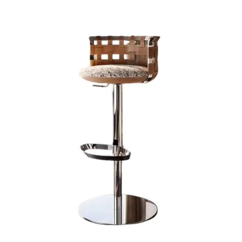 Silla de Bar Minimalista de Diseño Rústico, Ajustable y Giratoria, Ergonómica, para Restaurantes, Banqueta Alta, Muebles de Cocina y Club