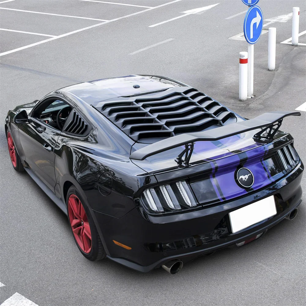 Hintere Seiten fenster lamellen für Ford Mustang 2015-2017 Windschutz scheibe Sonnenschutz abdeckung Entlüftung GT Lambo-Stil Custom Fit Allwetter abs – Detail 19