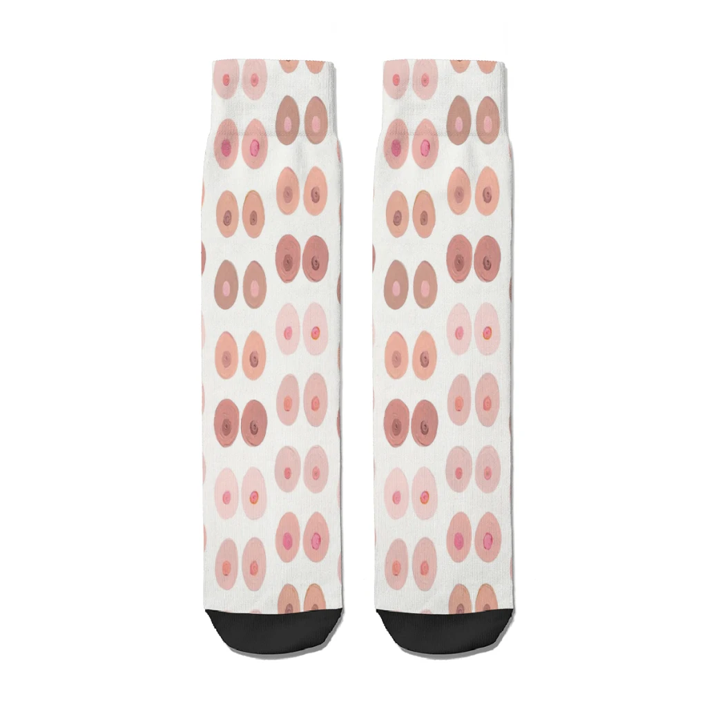 Pink BOOBS Straight Socks Male Mens Women Spring Stockings Polyester Harajuku