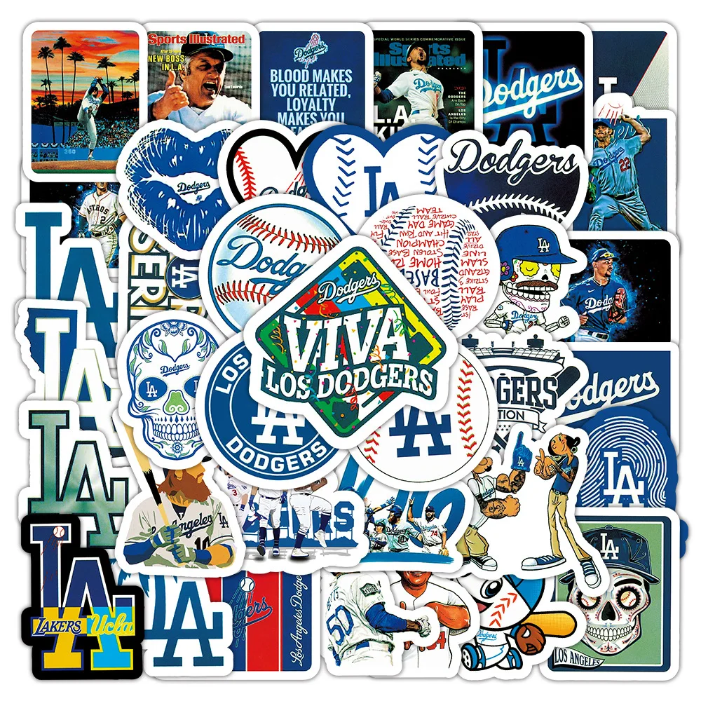 10/30/50/100PCS Dodgers Stickers baseball Cartoon Sticker Sports Graffiti Decals DIY Luggage Laptop Phone Guitar Car Bike Toy