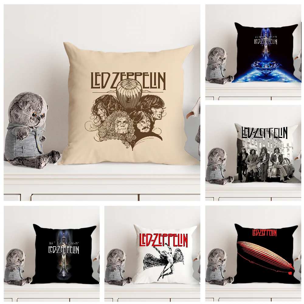 L-Led Z-ZeppelinS BanD Pillow Case Double Sided Printed Cushion Cover Soft Short Plush Sofa Decorative Home Decoration