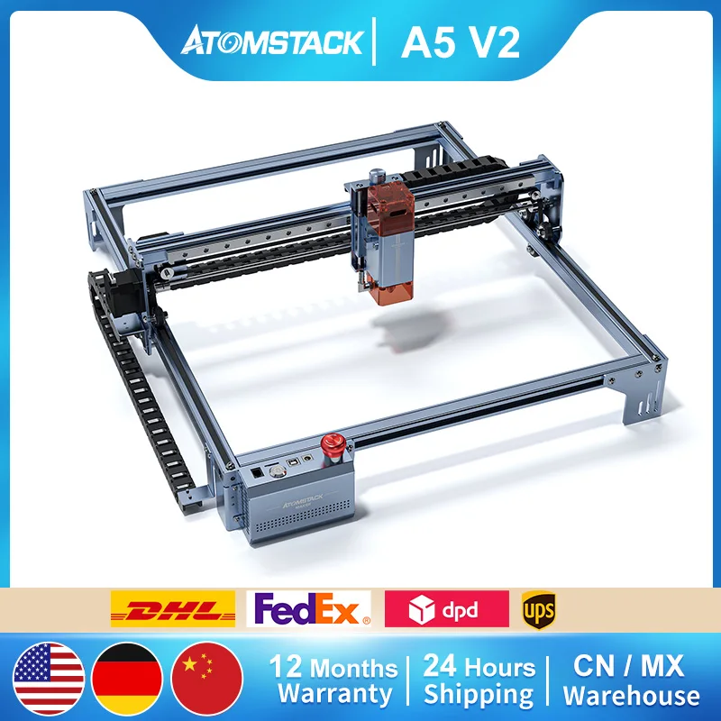 

Atomstack A5 V2 6W Laser Engraver 24000mm/min High Speed Engrave Wood Stainless Steel 400x400mm App Control LaserGRBL LightBurn