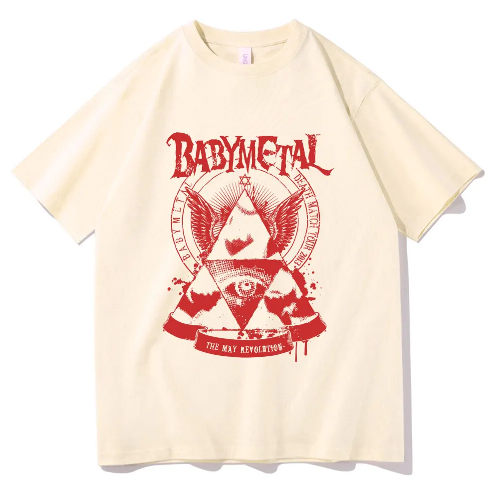 Rock Metal Band Babymetal May Revolution Graphic T-shirt Men Women Vintage Gothic T Shirts Male Streetwear Pure Cotton Tshirt