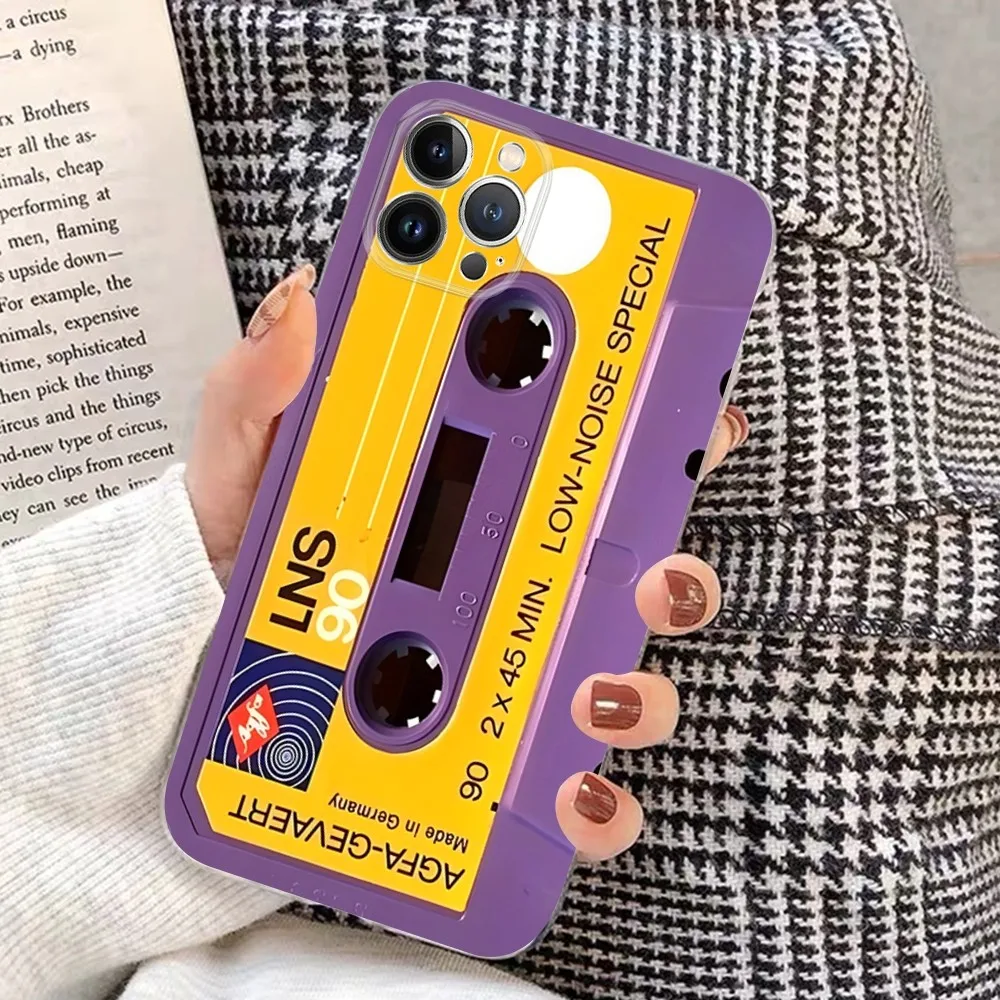 Vintage Cassette  Tape Phone Case for iPhone 8 7 6 6S Plus X SE 2020 XR XS 14 11 12 13 Mini Pro Max Mobile Case