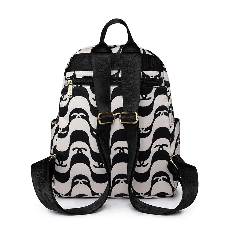 Mochila de nailon para mujer y niña, bolso de hombro con estampado de flores, mochila escolar de alta calidad