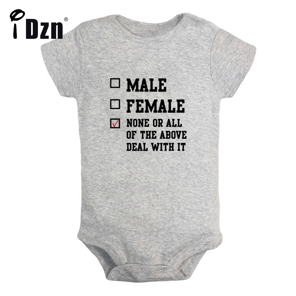 

None Or All Of The Above Deal With It Baby Boys Funny Bodysuit Baby Girls Letter Printed Rompers Infant Short Sleeves Jumpsuit