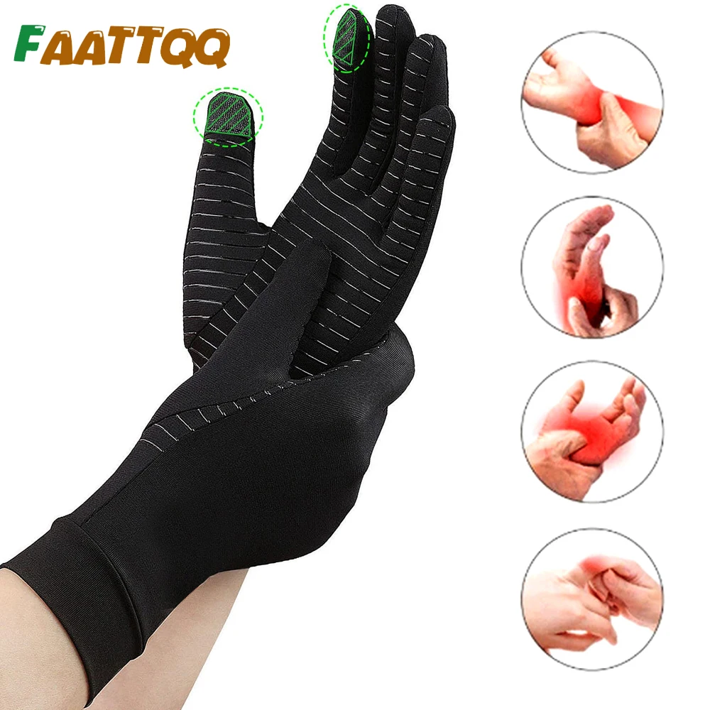 Copper Full Finger Compression Gloves, Arthritis Gloves for Women Men Relieve Pain from Arthritis Pain, Swelling and Rheumatoid