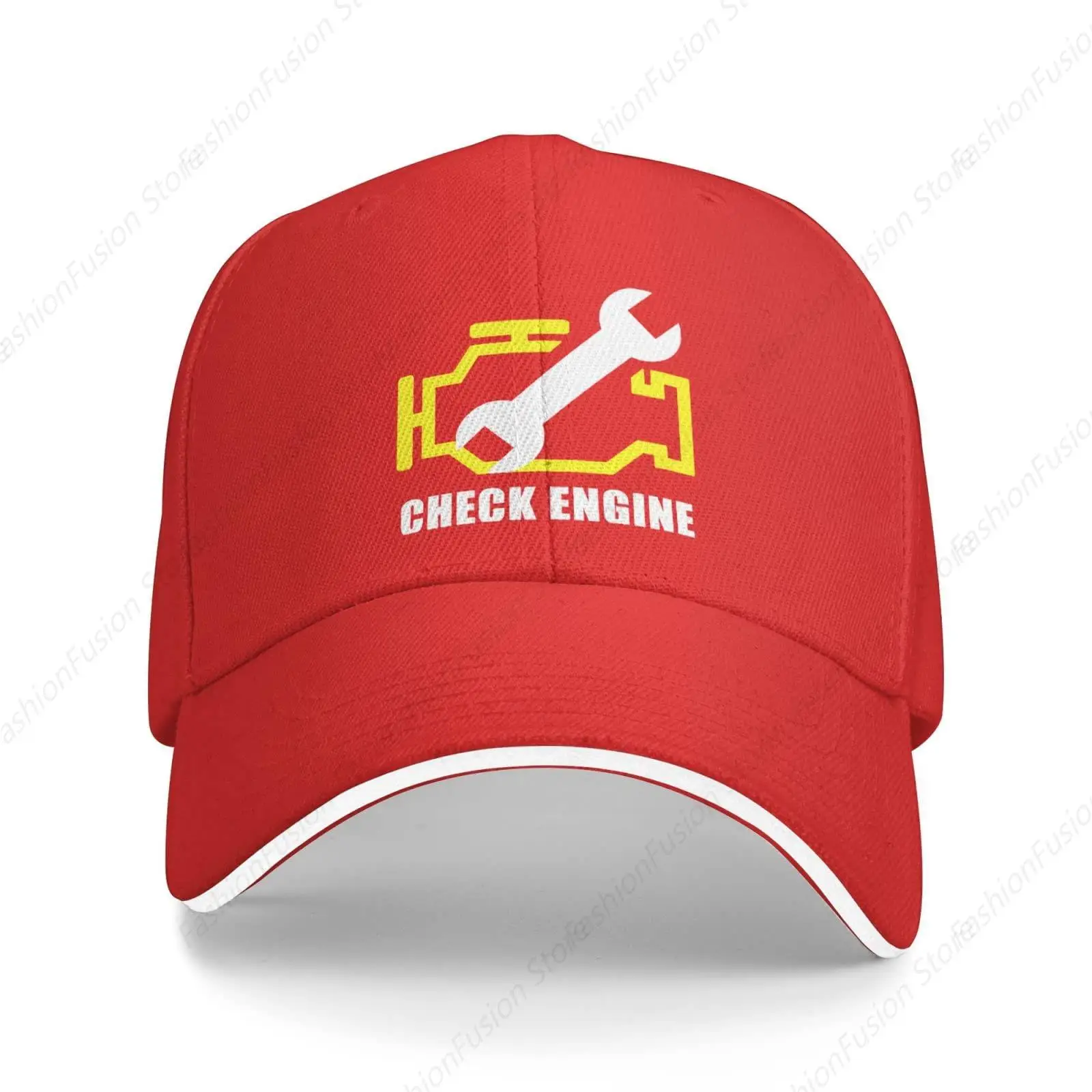 Check Engine Light Mechanic Auto Repair Casual Baseball Cap Unisex Trucker Hat for Men Women Daily Casual Casquette