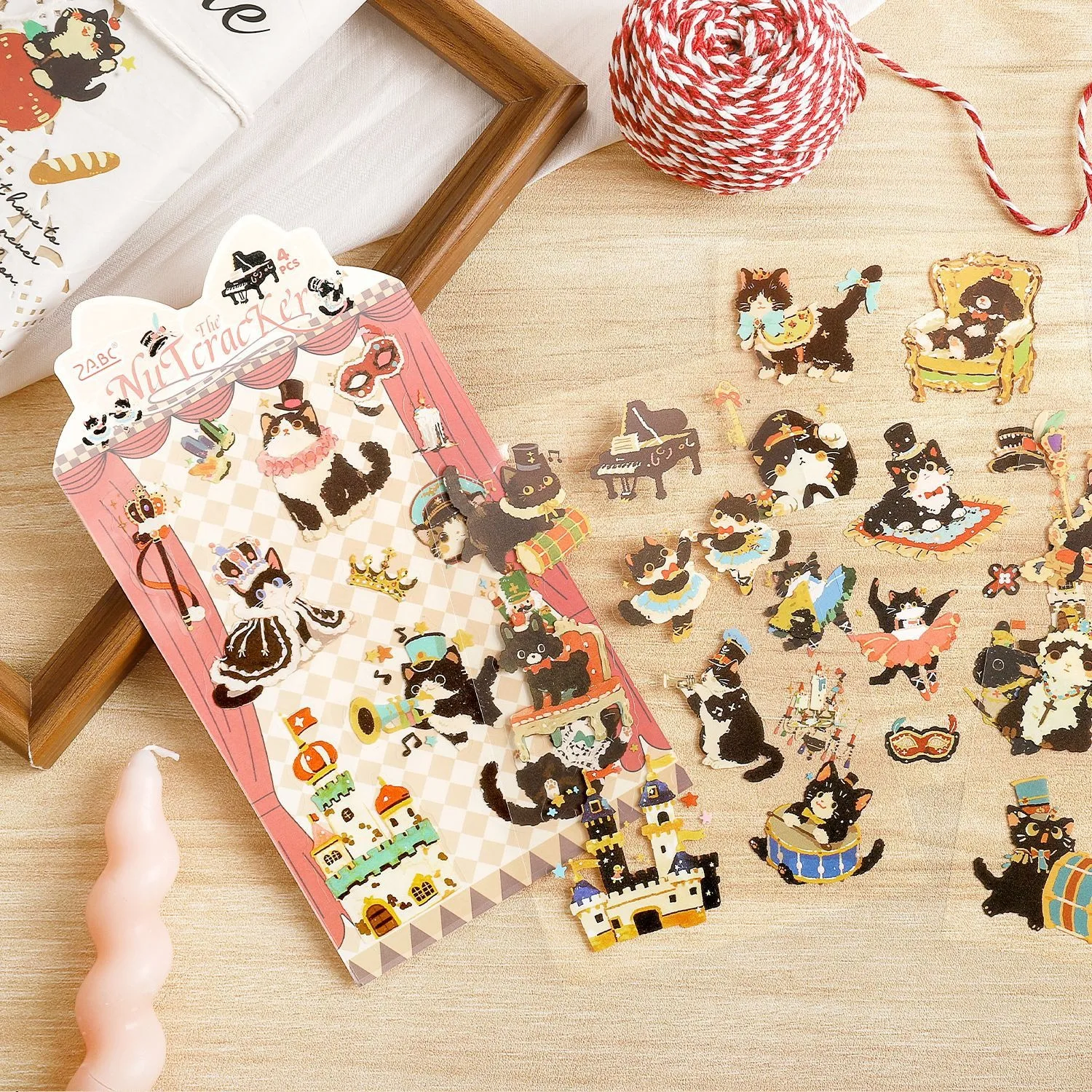 Waterproof PET Die-Cut Stickers Cute Black Cat Kids’ Craft Decals for Journaling Cross-Border Scrapbook Supplies Stationery view 2