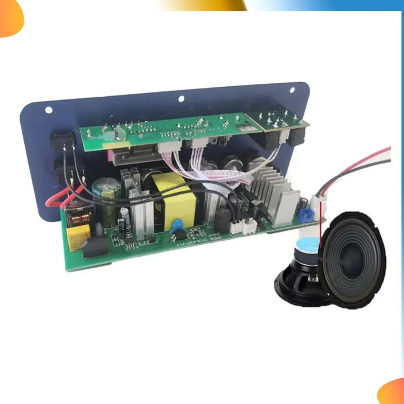 

B48A 220V 12V Digital Bluetooth Amplifier Board Subwoofer Dual Microphone Karaoke Amp Speaker Home Theater DIY 100W