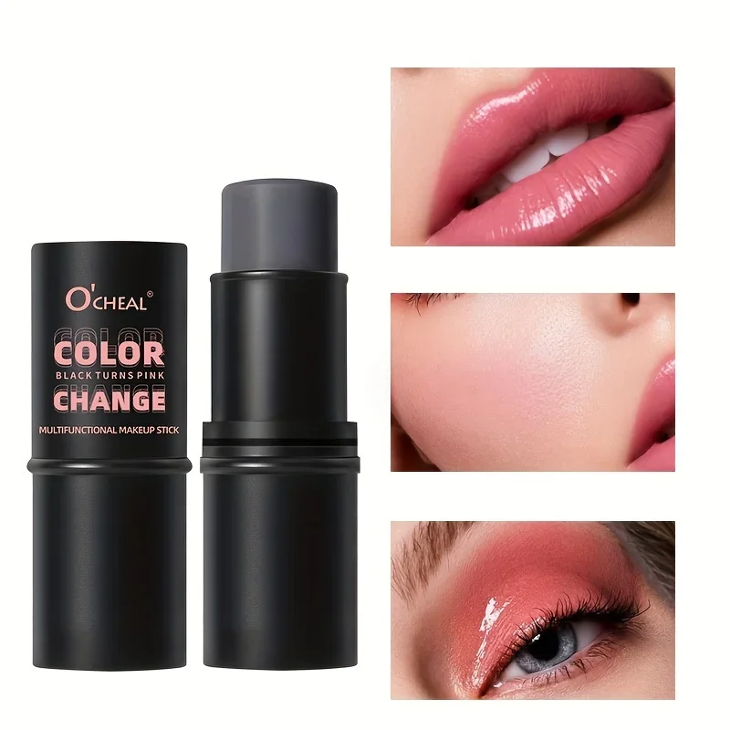 Barra de maquillaje multifuncional 3 en 1, rubor que cambia de Color, sombra de ojos, brillo de labios de larga duración, crea un aspecto de maquillaje delicado