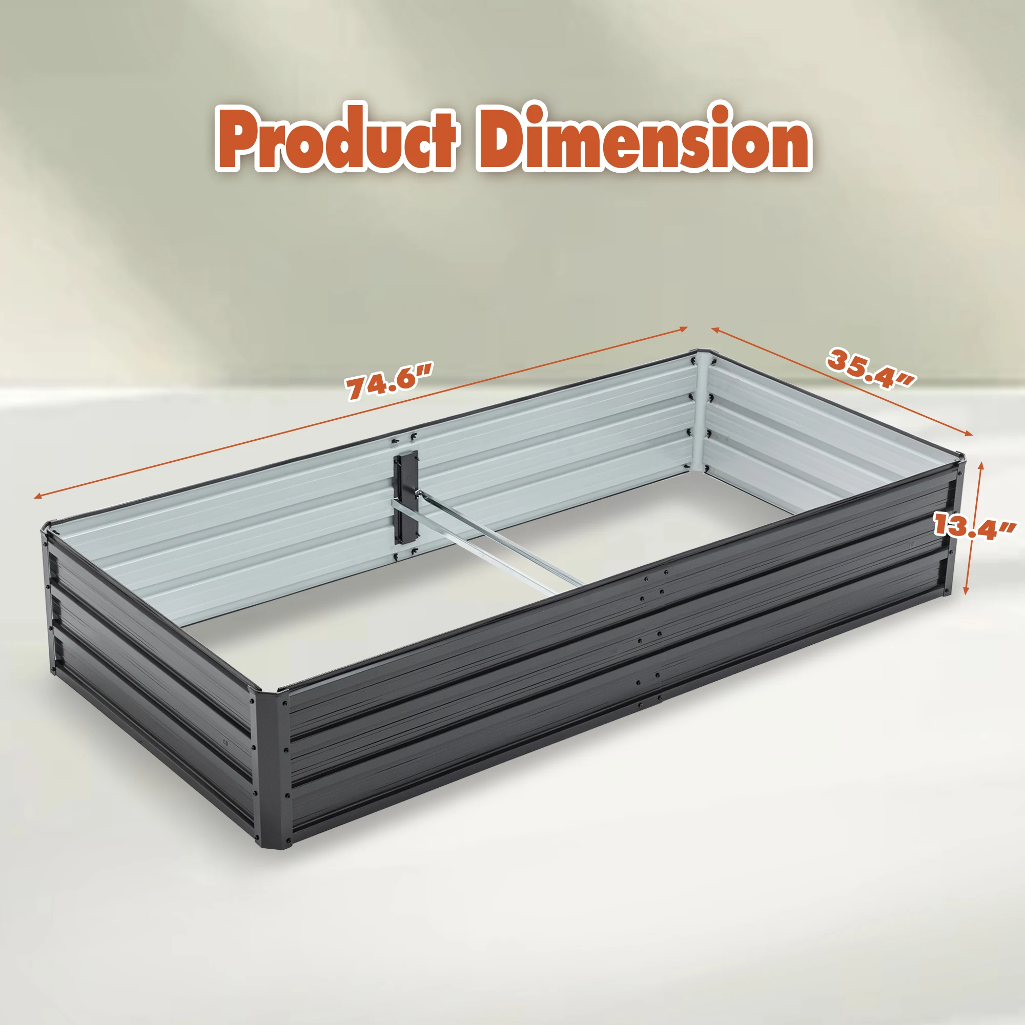 6x3x1 FT Metal Raised Garden Bed Outdoor Reinforced Galvanized Rustproof Colored Steel Planter Boxes for Vegetables, Raised Beds